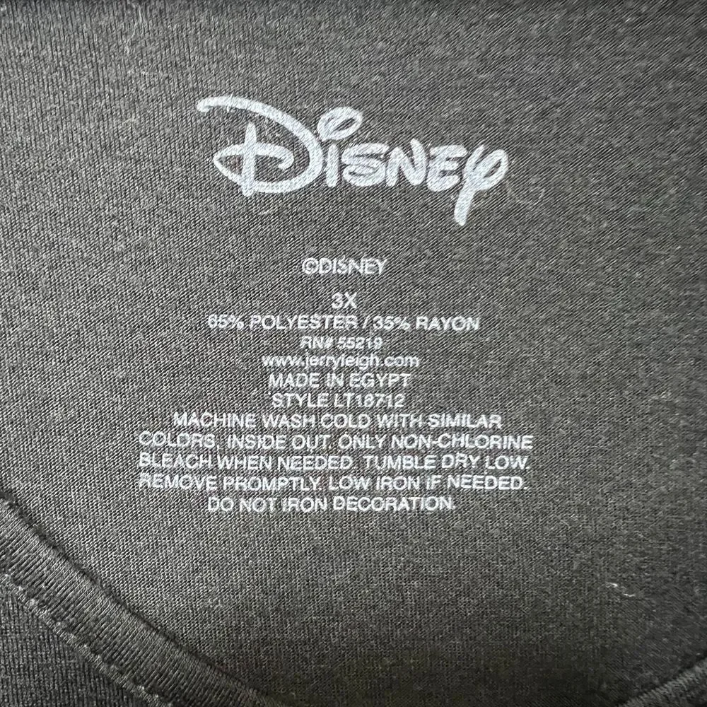 Disney‎ Mulan Graphic T-Shirt 3X Black V-Neck Short Sleeve Plus Size Top